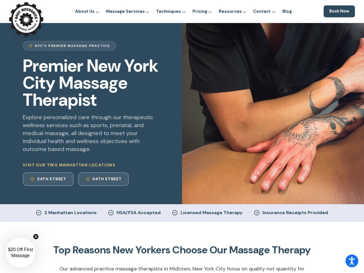Body Mechanics NYC website built by Elevate Digital Partners