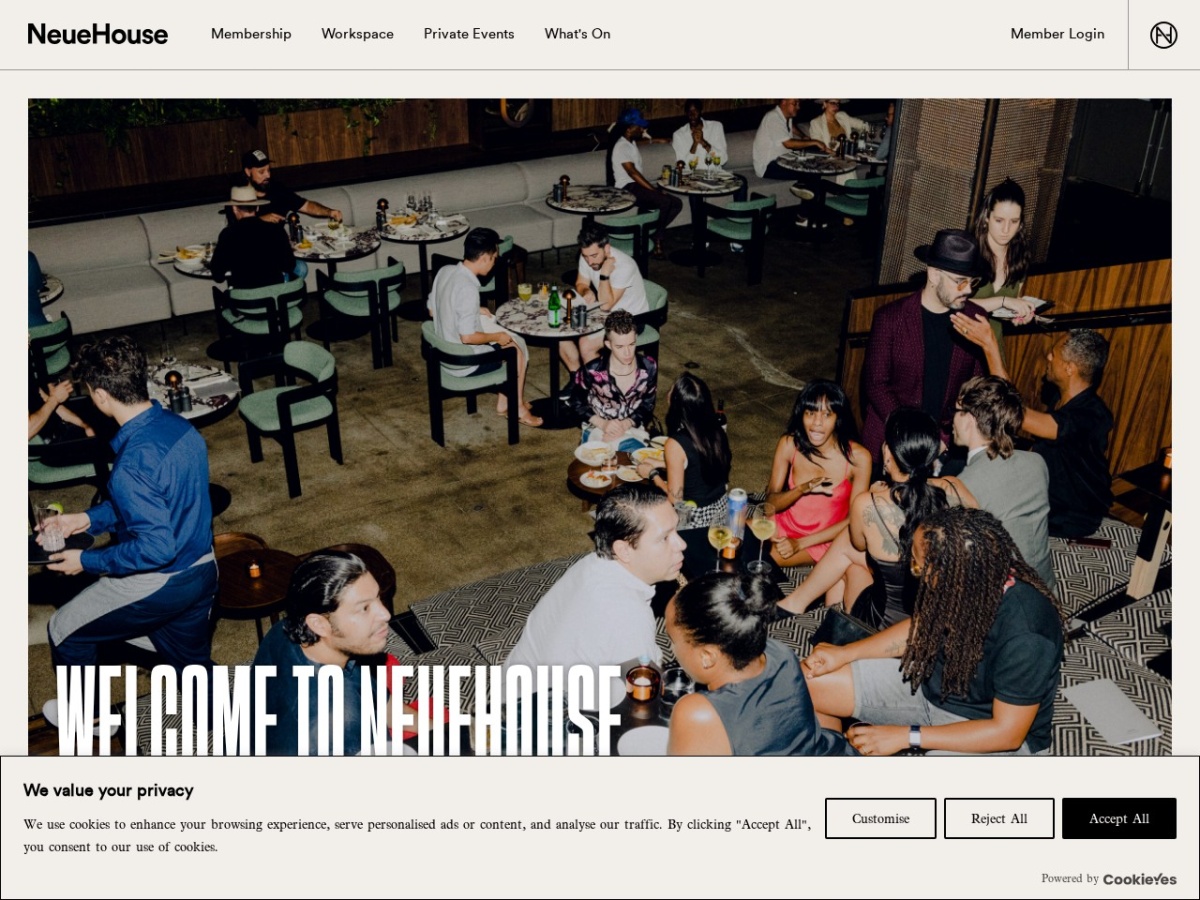 NeueHouse website built by Elevate Digital Partners