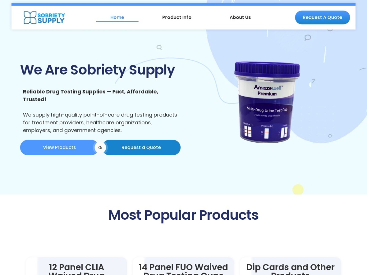 Sobriety Supply website built by Elevate Digital Partners